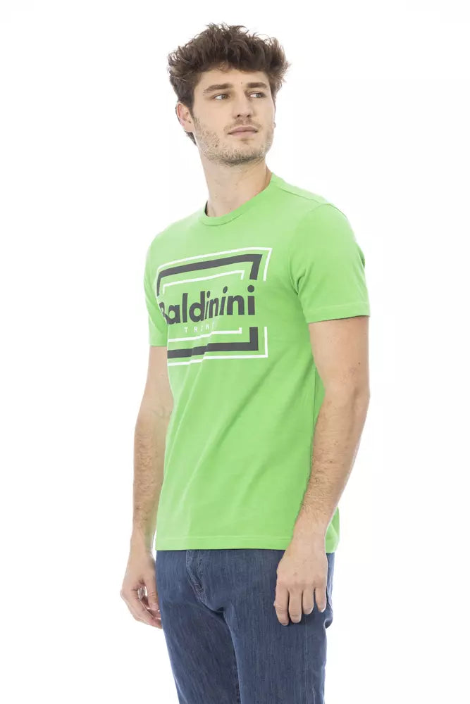 Camiseta de algodón verde para hombre