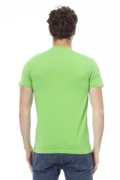 Camiseta de algodón verde para hombre