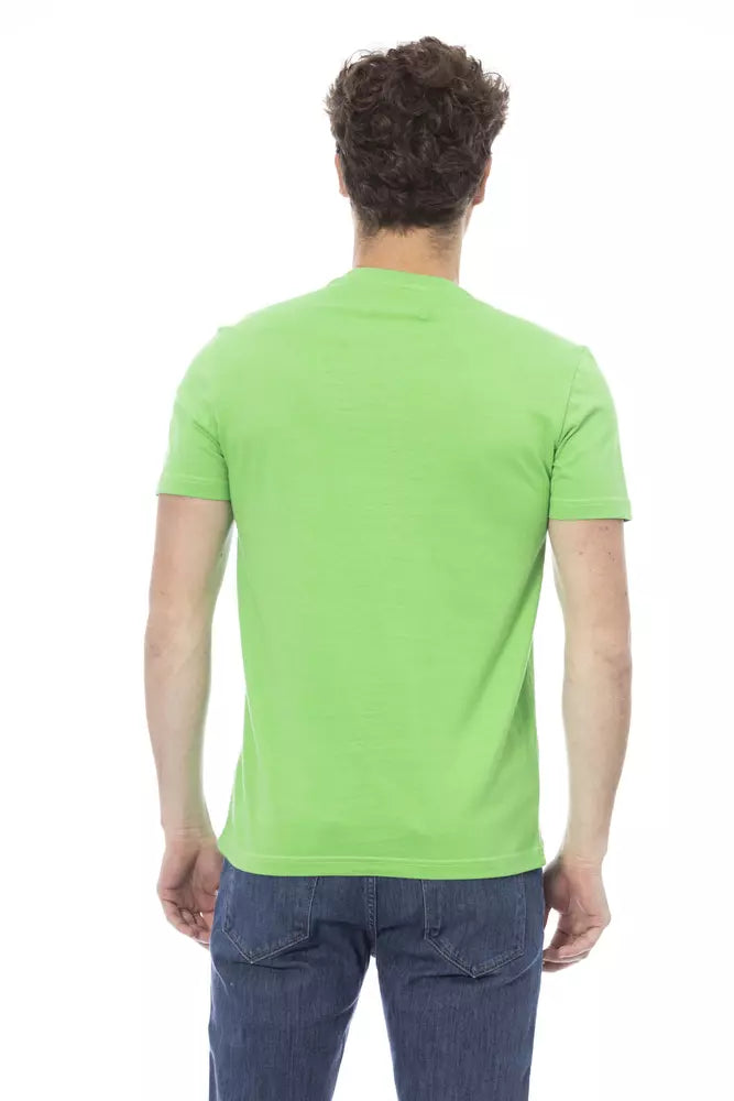 Camiseta de algodón verde para hombre