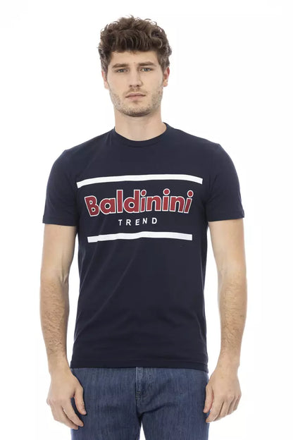 Camiseta de algodón azul para hombre