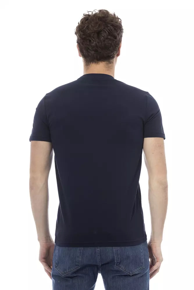 Camiseta de algodón azul para hombre