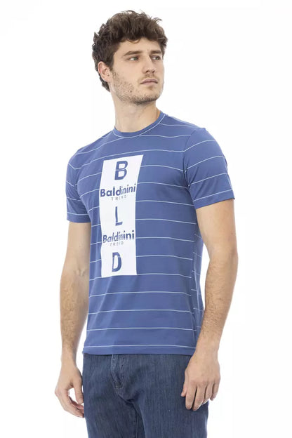 Camiseta de algodón azul para hombre