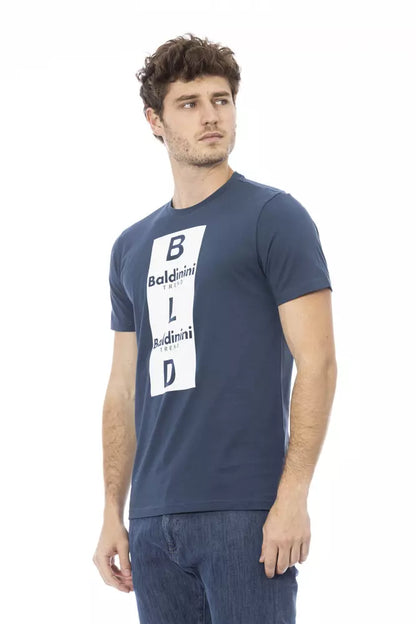 Camiseta de algodón azul para hombre