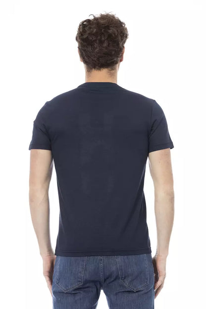 Camiseta azul de algodón para hombre