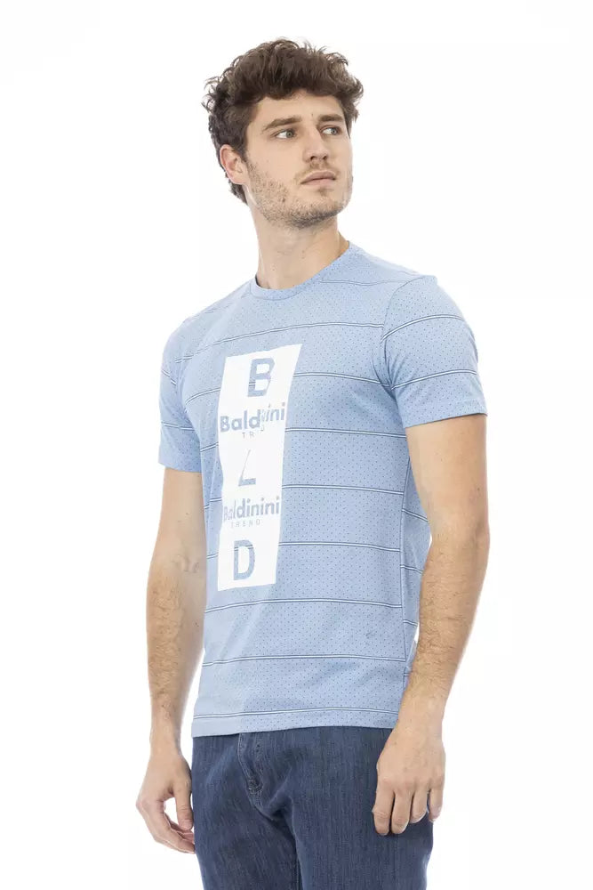 Camiseta de algodón azul claro para hombre