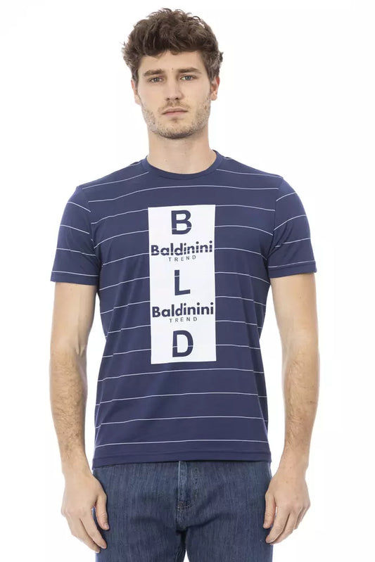 Camiseta azul de algodón para hombre