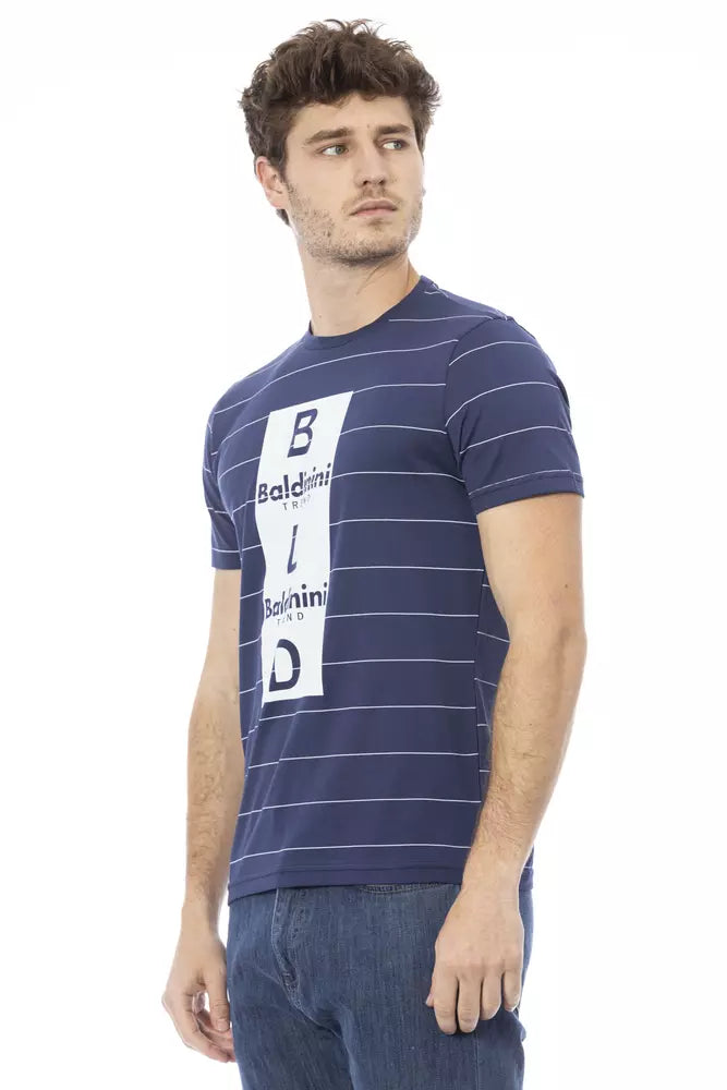 Camiseta azul de algodón para hombre