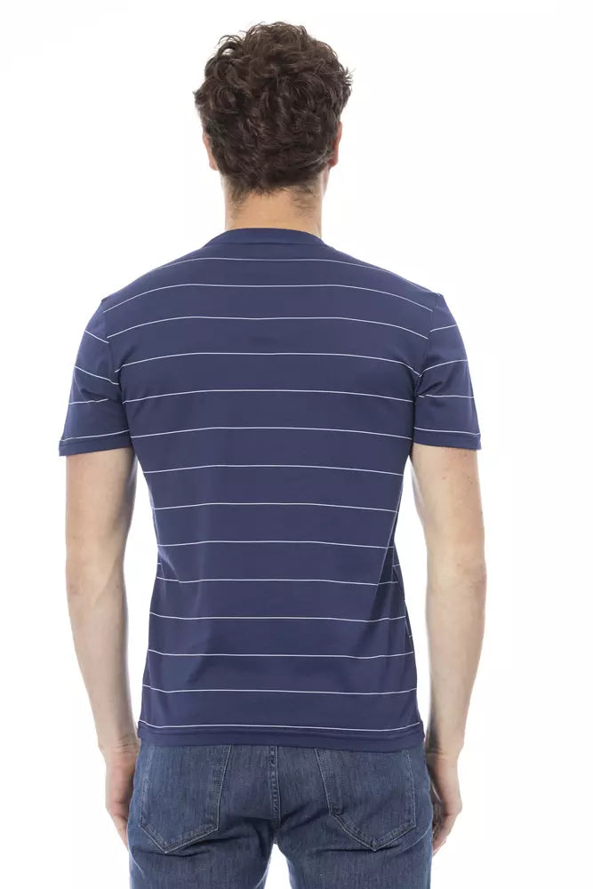 Camiseta azul de algodón para hombre