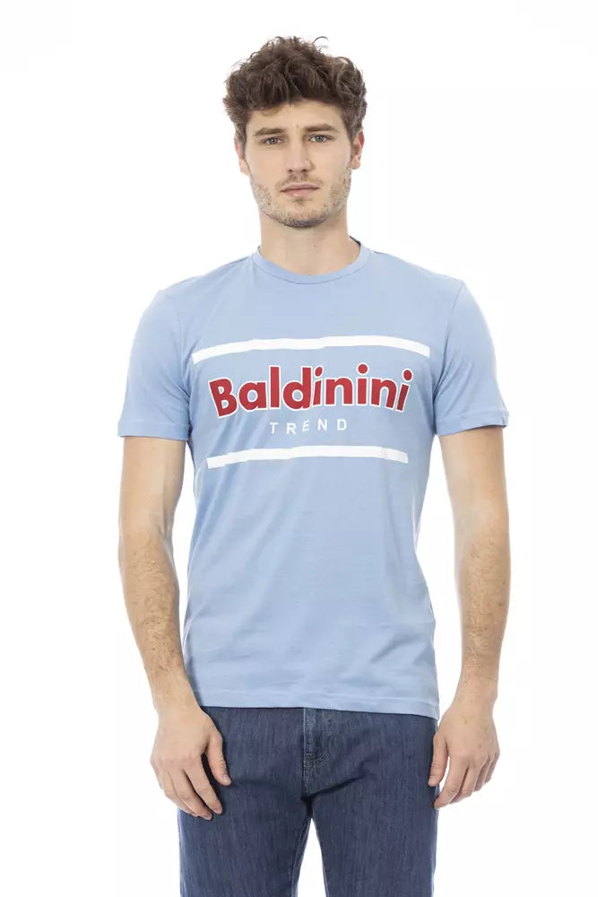 Camiseta de algodón azul claro para hombre