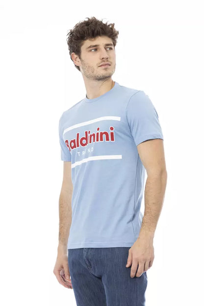 Camiseta de algodón azul claro para hombre