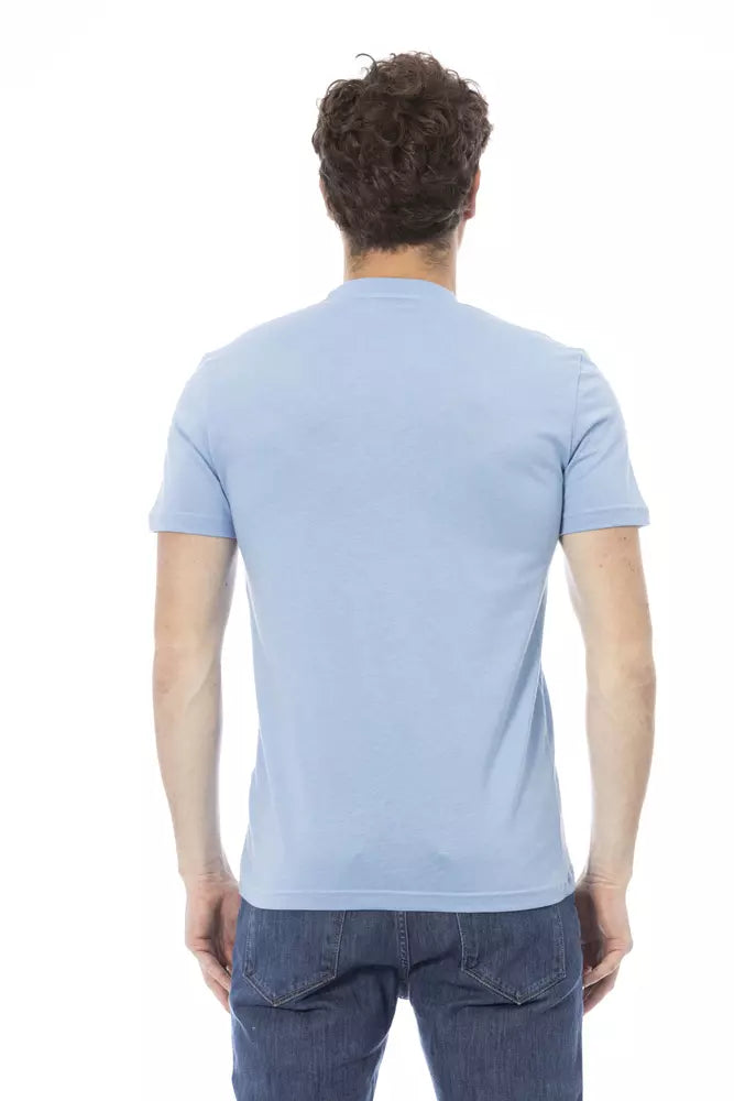 Camiseta de algodón azul claro para hombre