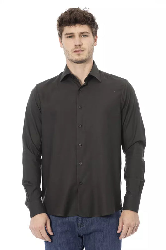 Camisa de algodón verde para hombre