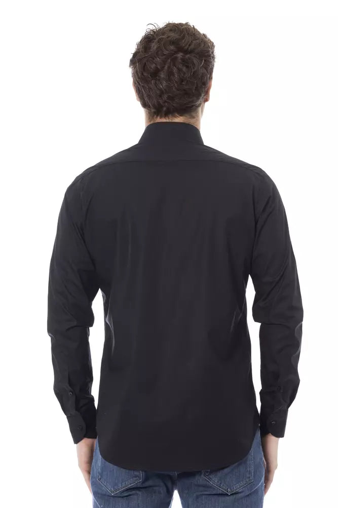 Camisa de algodón negra para hombre