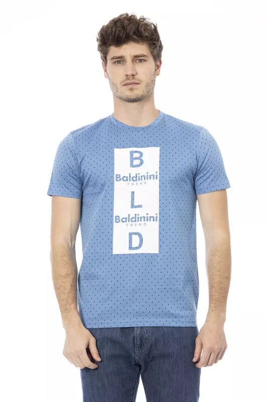 Camiseta de algodón azul claro para hombre