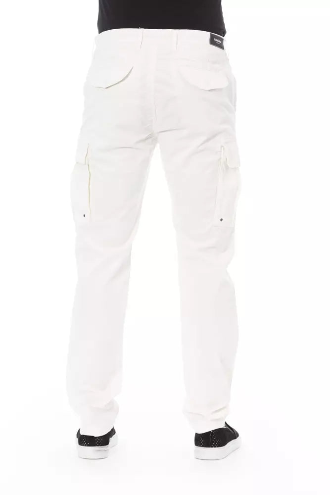 White Cotton Men's Cargo Trouser