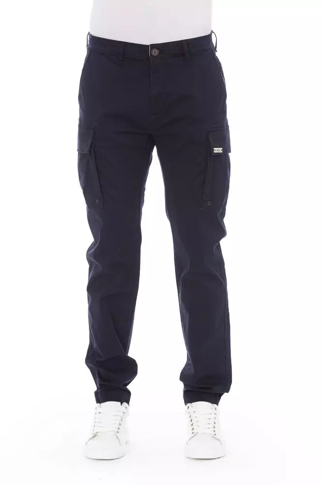 Pantalón cargo de algodón azul para hombre