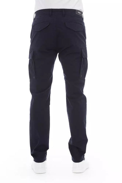 Pantalón cargo de algodón azul para hombre