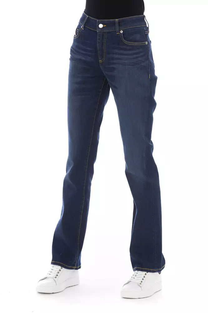 Blue Cotton Women Jeans