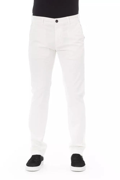 White Cotton Men Chino Pants