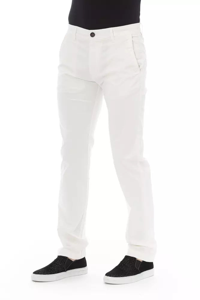 White Cotton Men Chino Pants