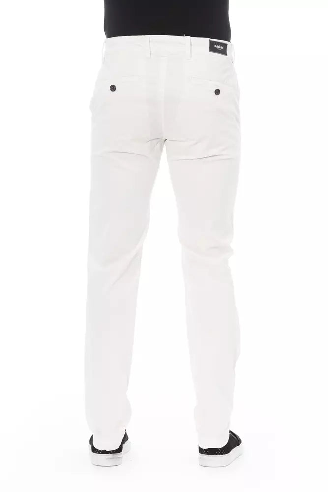 White Cotton Men Chino Pants