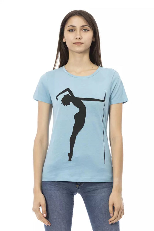 Light Blue Cotton Women Top