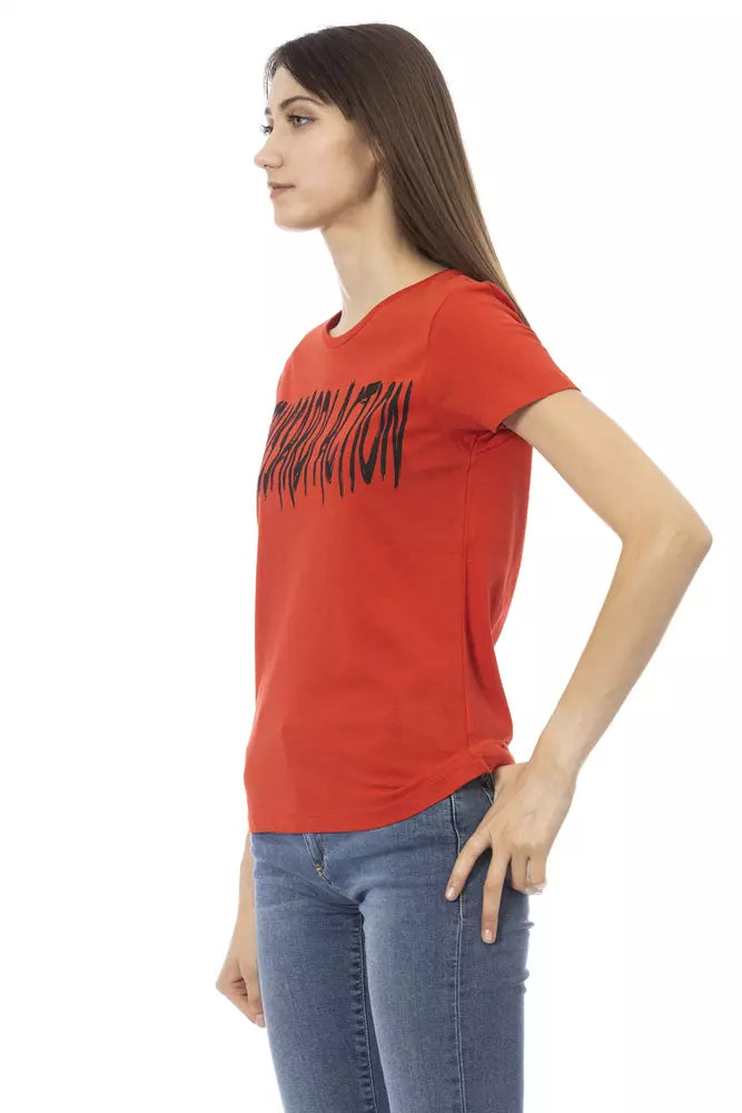 Top de algodón rojo para mujer