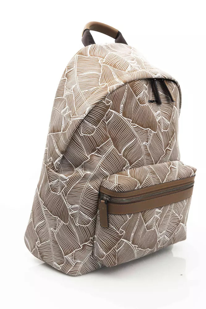 Mochila de piel marrón para hombre