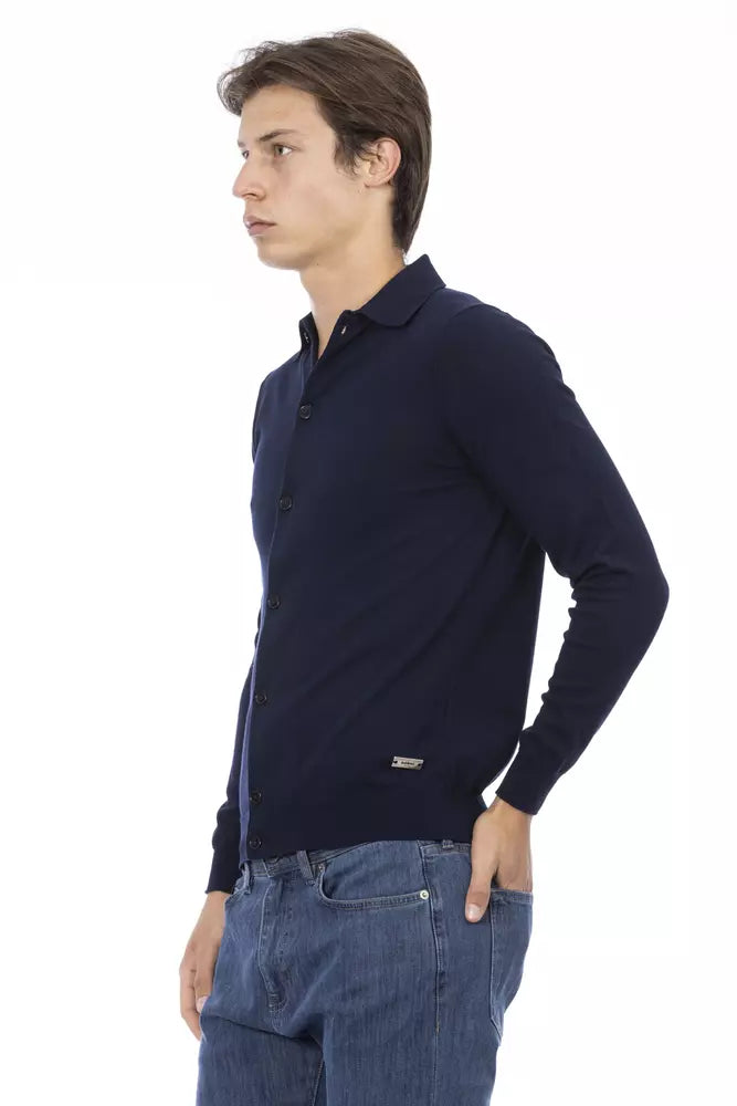 Camisa de algodón azul para hombre