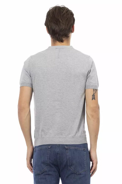 Suéter de algodón gris para hombre