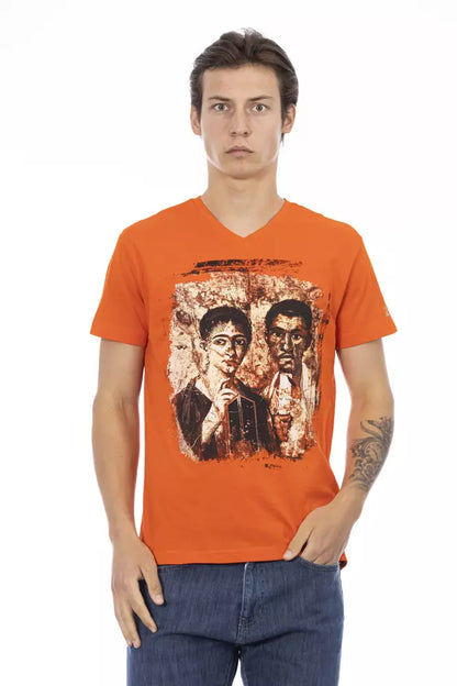 Camiseta de algodón naranja para hombre