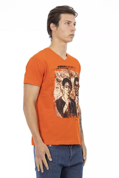 Orange Cotton Men T-Shirt