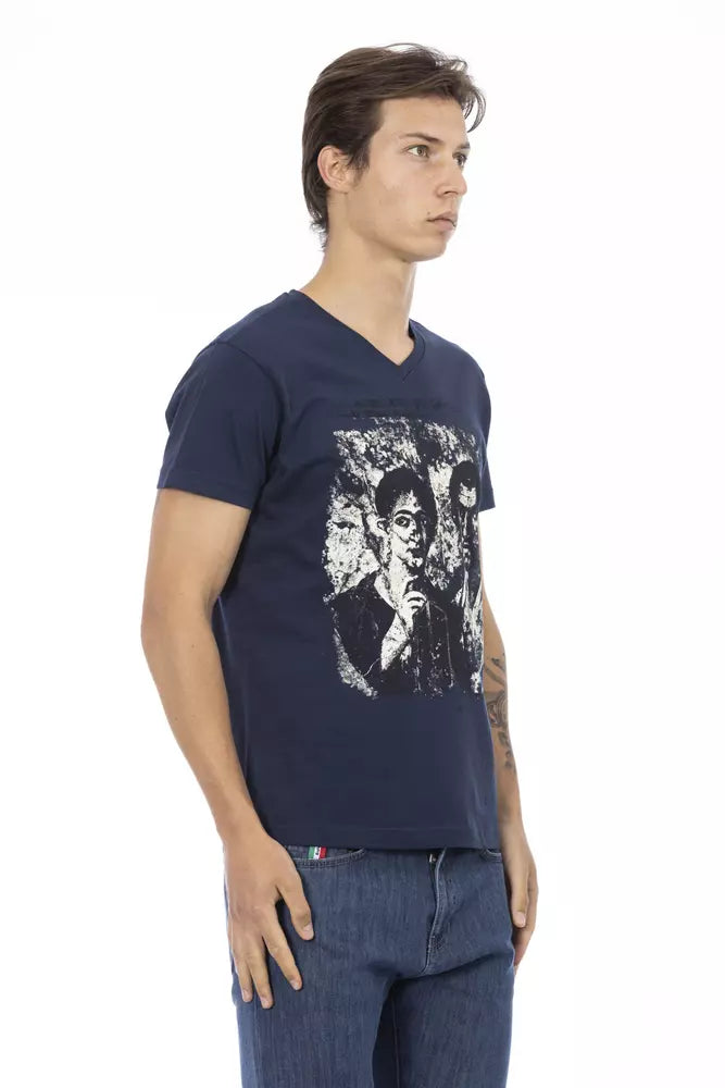 Blue Cotton Men's T-Shirt