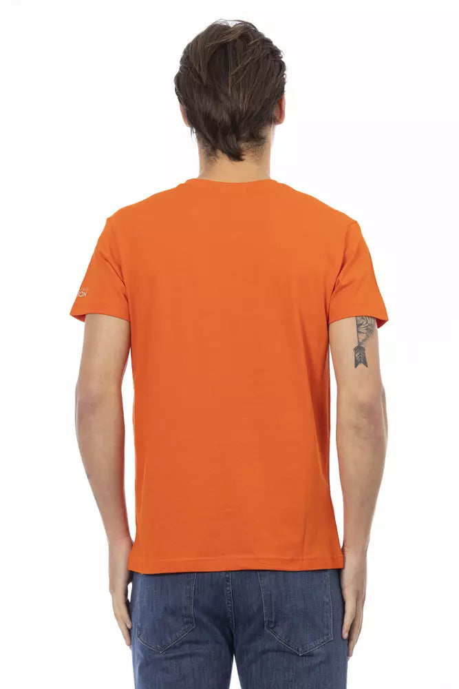 Camiseta de algodón naranja para hombre