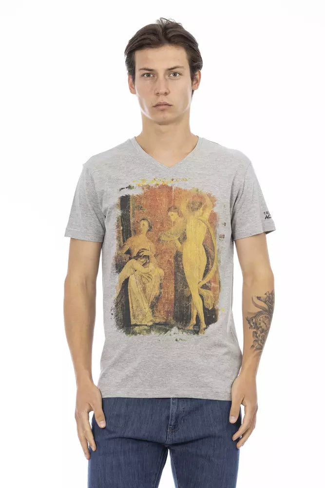 Camiseta de algodón gris para hombre