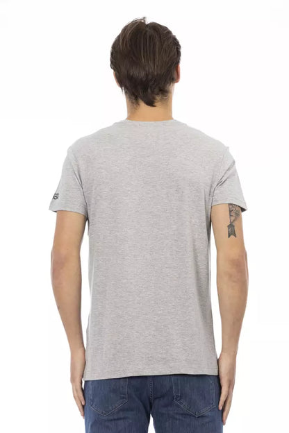 Camiseta de algodón gris para hombre