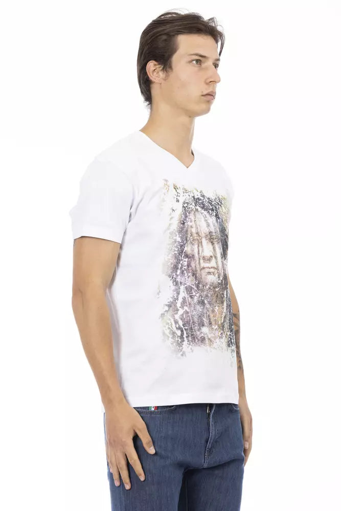 Camiseta de algodón blanca para hombre