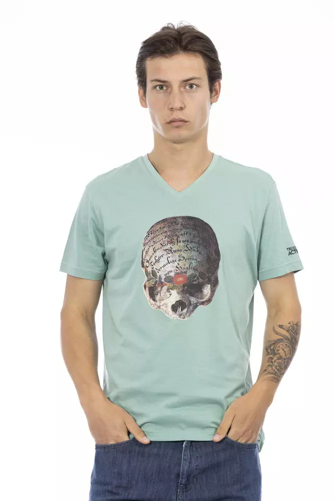 Camiseta de algodón verde para hombre