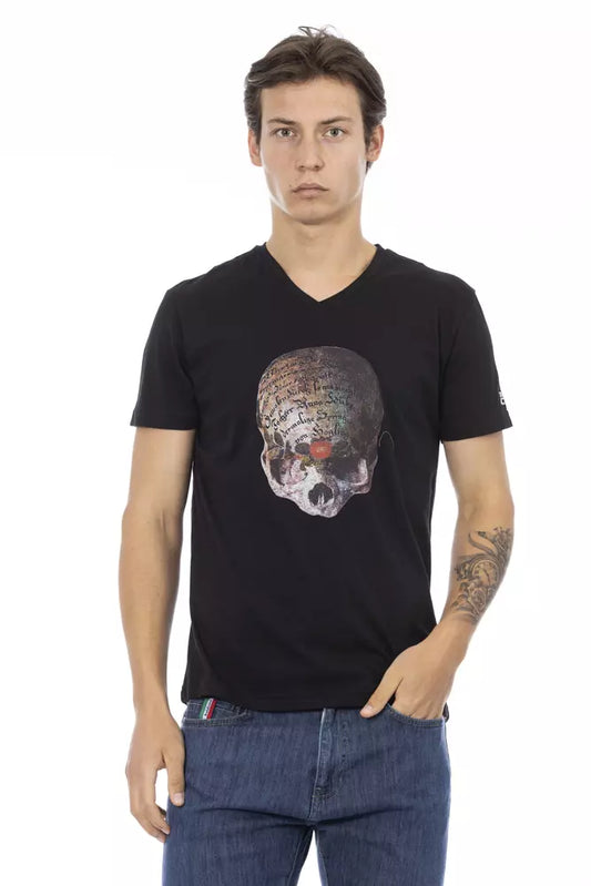 Black Cotton Men T-Shirt