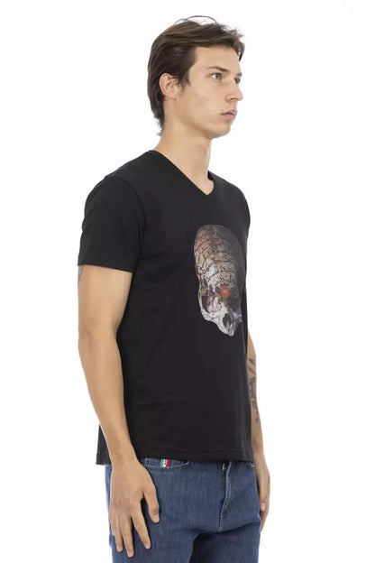 Black Cotton Men T-Shirt