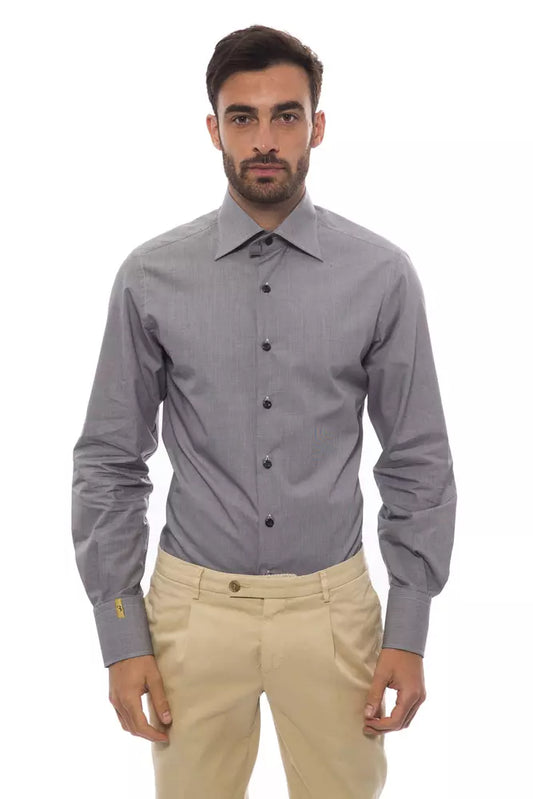 Camisa de algodón negra para hombre