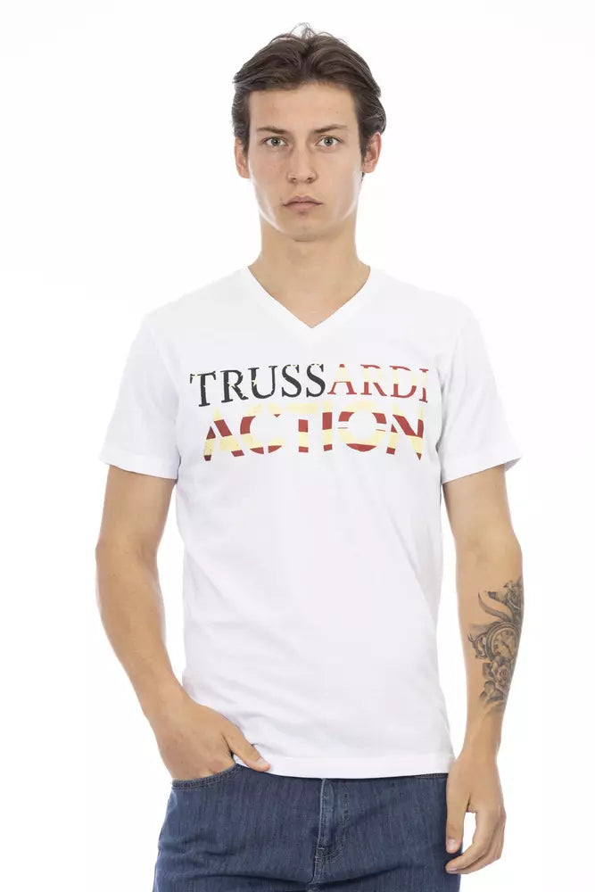 Camiseta de algodón blanca para hombre