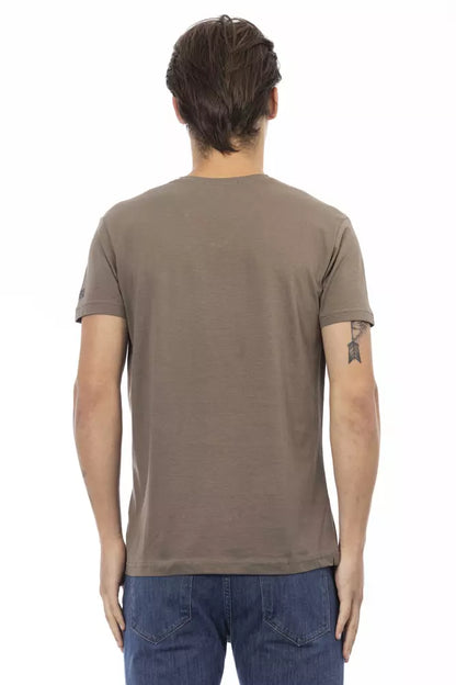 Brown Cotton Men T-Shirt