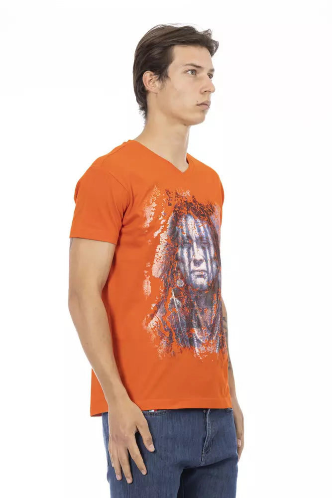 Camiseta de algodón naranja para hombre