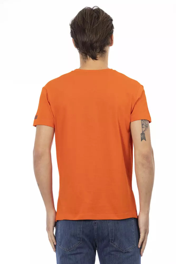 Camiseta de algodón naranja para hombre