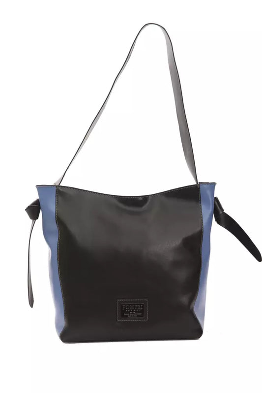 Bolso de hombro de piel negra para mujer