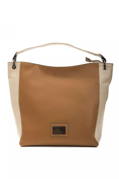 Bolso de hombro de piel marrón para mujer