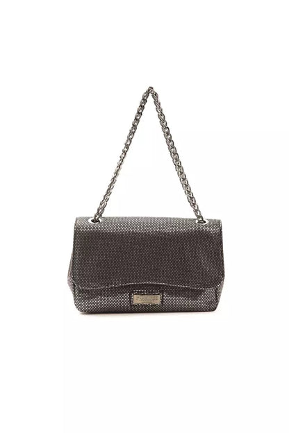 Bolso bandolera de piel gris para mujer