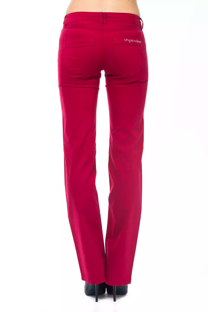 Red Cotton Women Pants