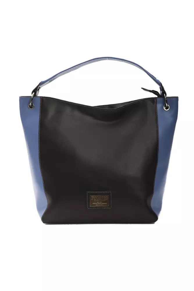 Bolso de hombro de piel negra para mujer